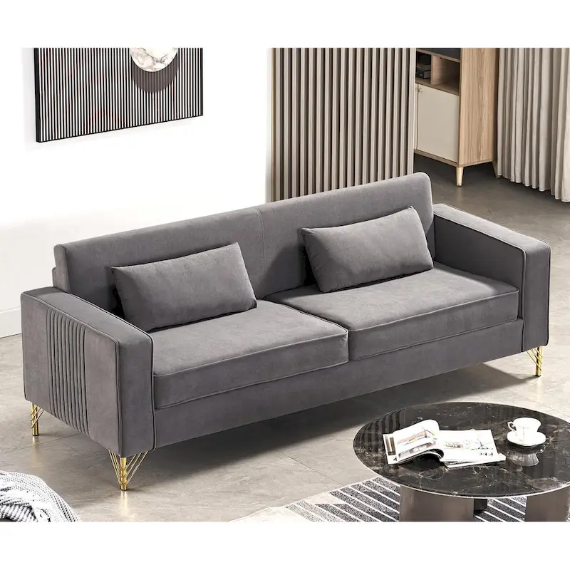 Modern Velvet Upholstered Living Room Sofa