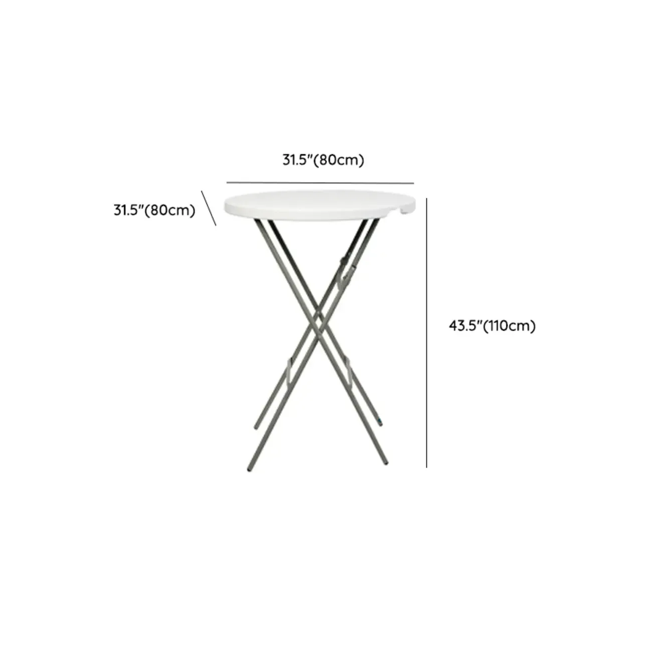 Stylish White Acrylic Top Grey Metal Leg Bar Table