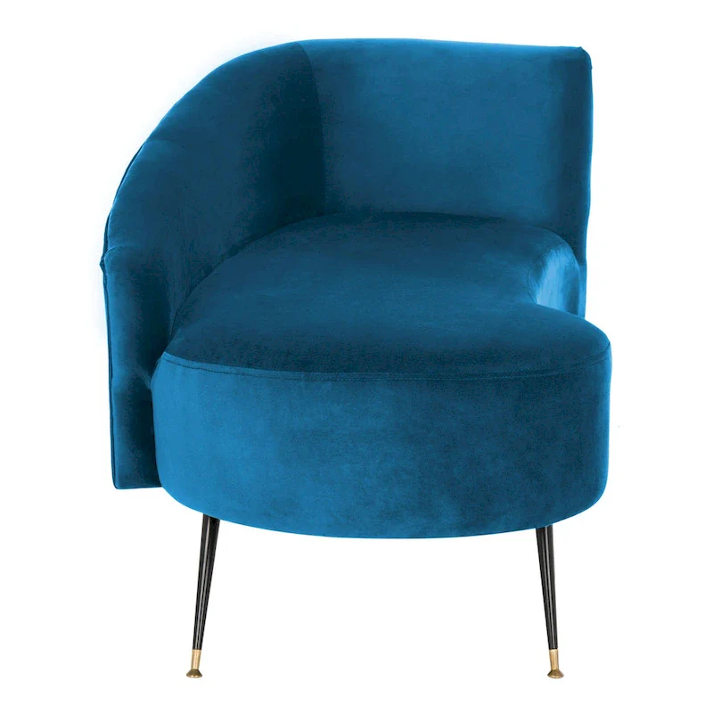 SAFAVIEH Helgrit Black/Gold Velvet Retro Glam Settee - 57.5  W x 27  D x 28  H - 58Wx27Dx28H