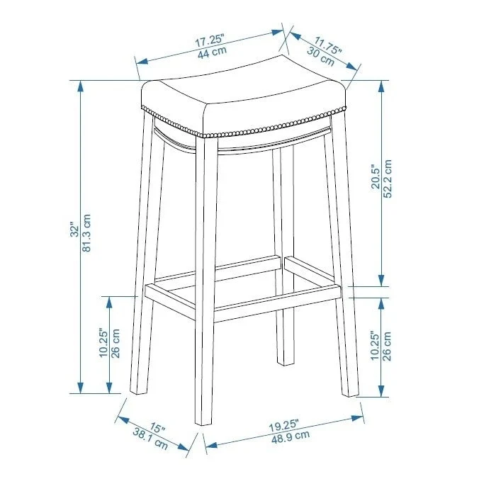 Willamette Rustic Striped Cream Bar Stool