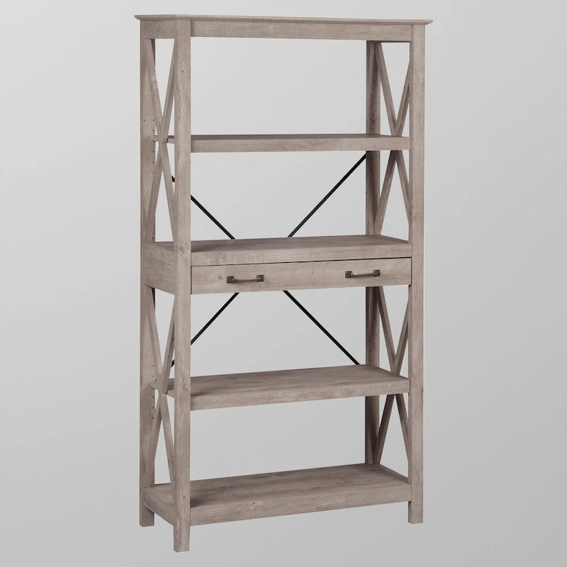 Saint Birch Honduras Transitional Four-Shelf Bookcase
