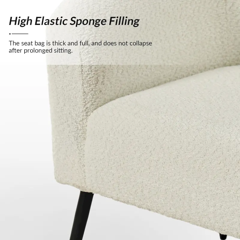 Hal Modern Boucle Armchair with Metal Legs by HULALA HOME