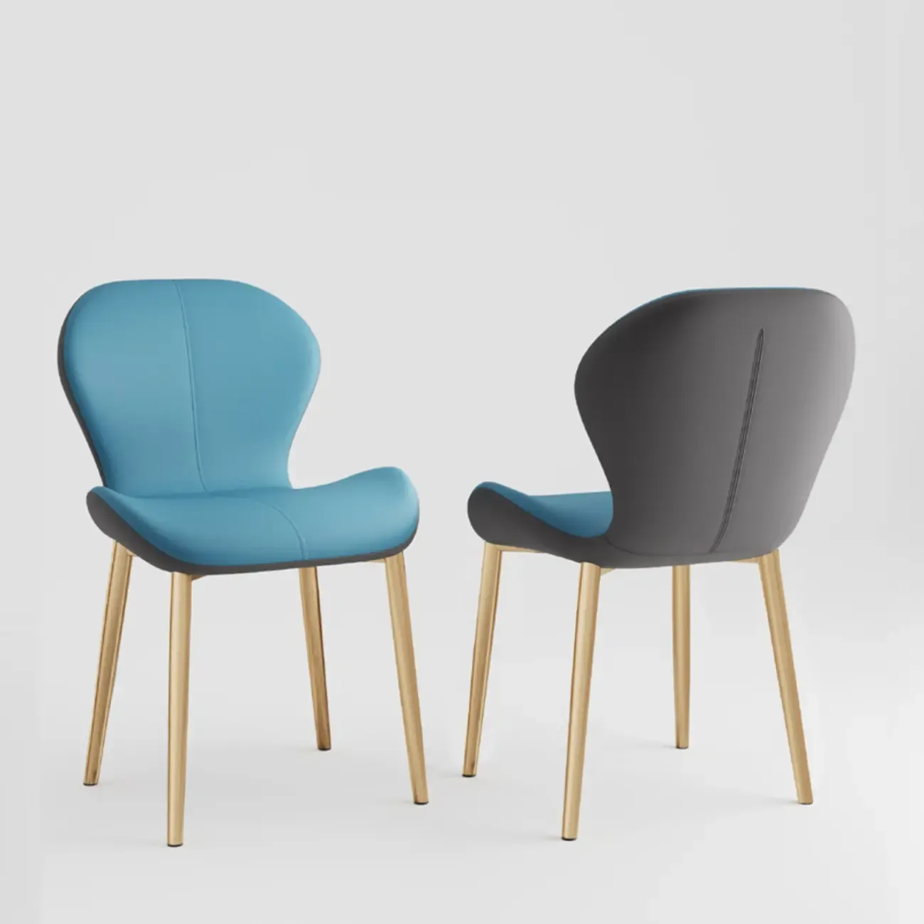 Modern Wingback Faux Leather Upholstered Dining Chair