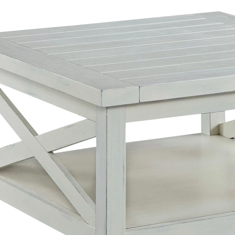 Seaside Lodge Off-White Weathered Finish Coffee Table by Homestyles