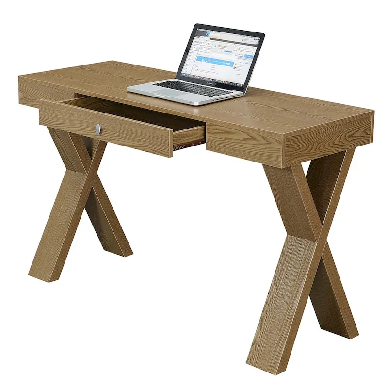 1 Drawer Desk with Crisscross Legs