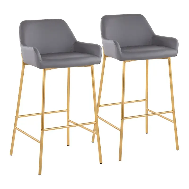 Gold Frame Upholstered Bar Stool