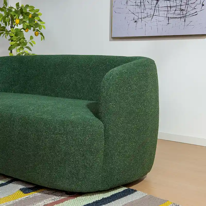 KINWELL Boucle Upholstered 2-Seats Loveseat with Pillows