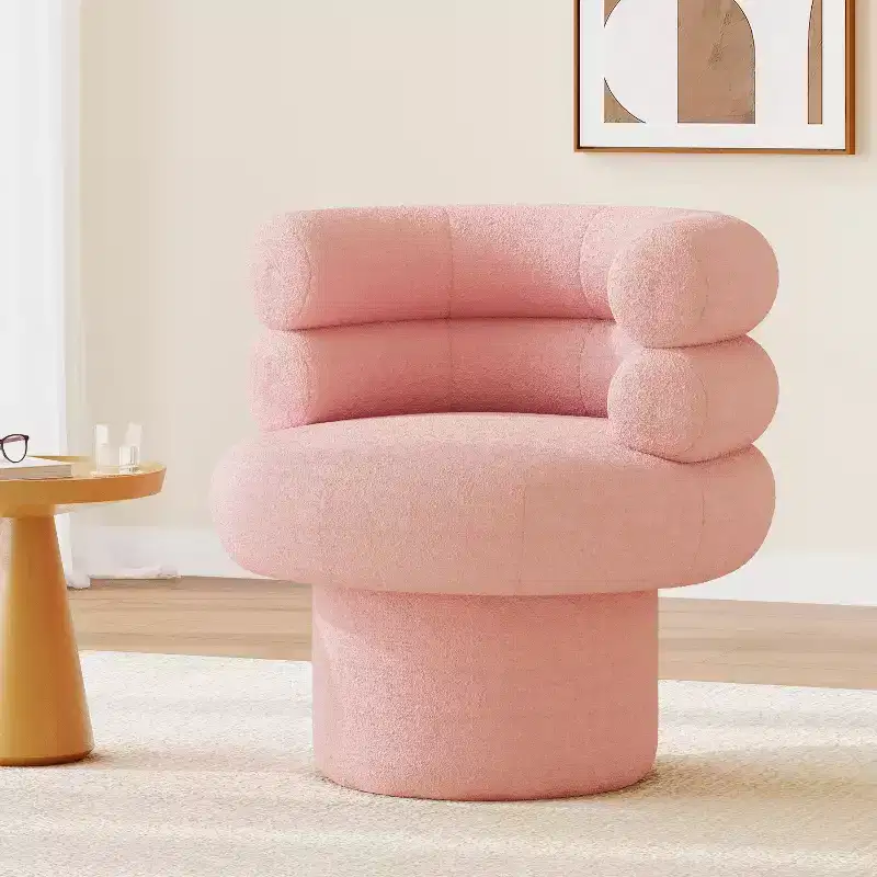 Christopher Knight Home Artemov Upholstered 360 Round Swivel Accent Chair with Barrel Back