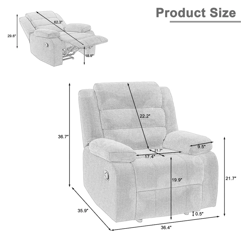 Modern Lounger Adjustable Manual Recliner Chair