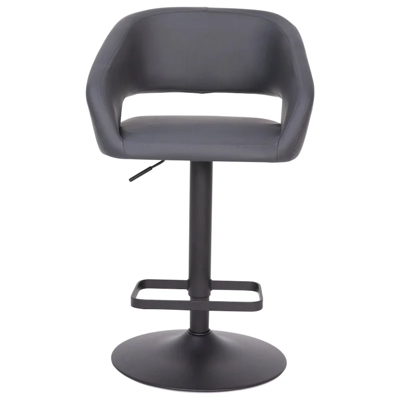 Modern Upholstered Adjustable Height Swivel Barstool with Footrest