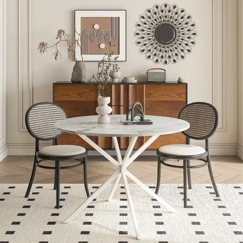 42.13 Modern Cross Leg Round Dining Table