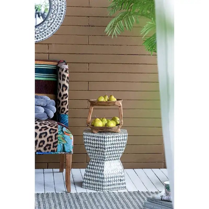 A&B Home 2-Tiered Teak Tray