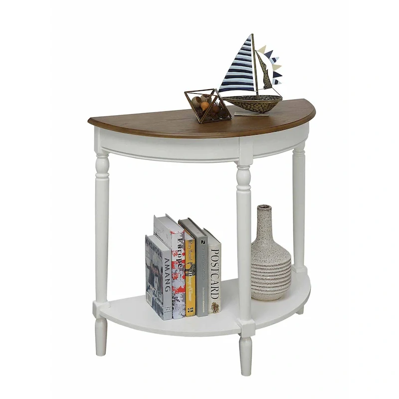 Convenience Concepts French Country Half-Round Entryway Table with Shelf