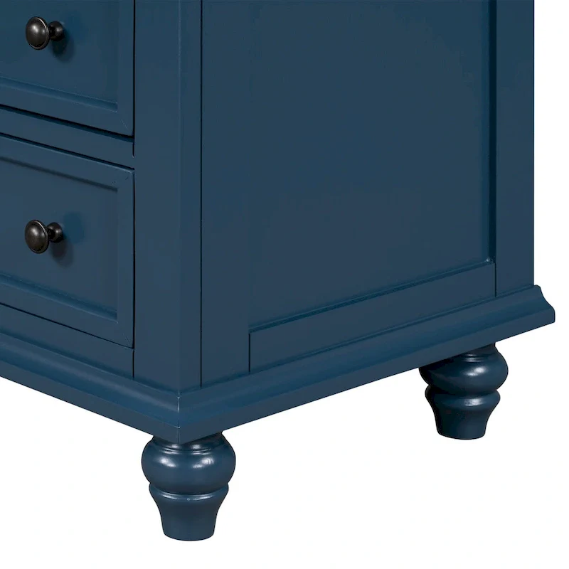 3-Drawer End Table - Solid Pine Wood Side Table with Pull-Out Tray, Ball Slide Drawers, Easy Assembly, 150 lbs Capacity