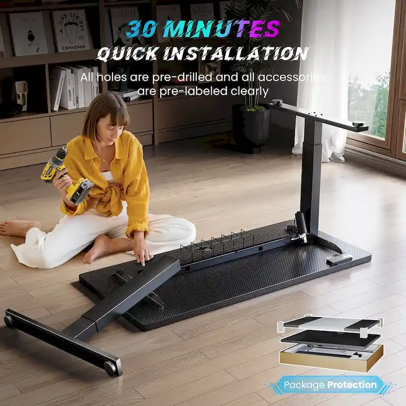 SIAGO 48 x 24 Inch Computer Desk Height Adjustable Electric Sit Stand Up Desk