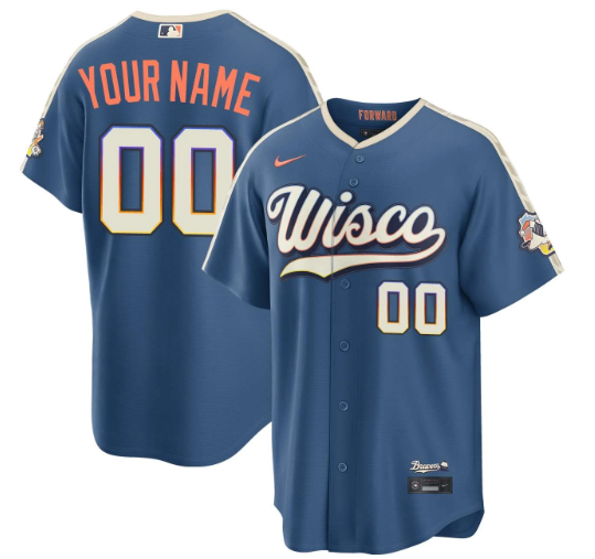 Milwaukee Brewers Mineral Blue 2026 City Connect Stadium  Custom Jersey
