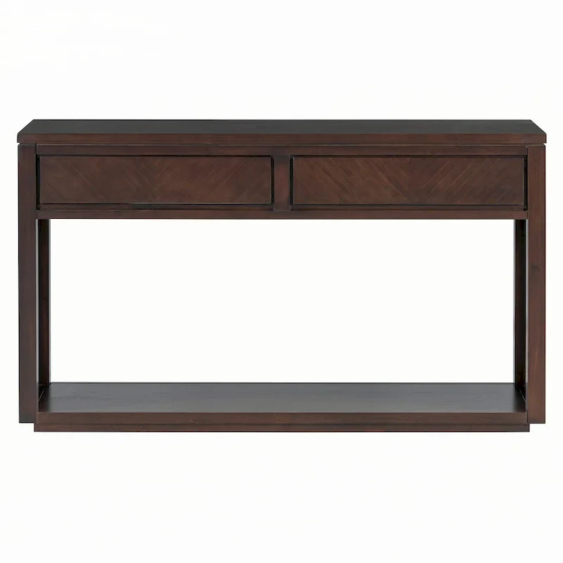 55 Rustic Wooden Entryway Console Table(Espresso)