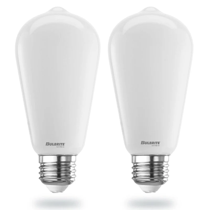 Bulbrite 9 Watt LED ST18 Light Bulbs, Warm Dimming 3000K (Soft White) - 1800K (Candlelight), 800 Lumens, (2 Pack) - Pack of 2