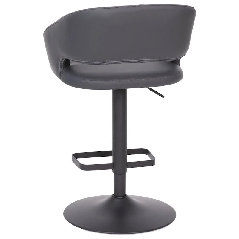 Modern Upholstered Adjustable Height Swivel Barstool with Footrest