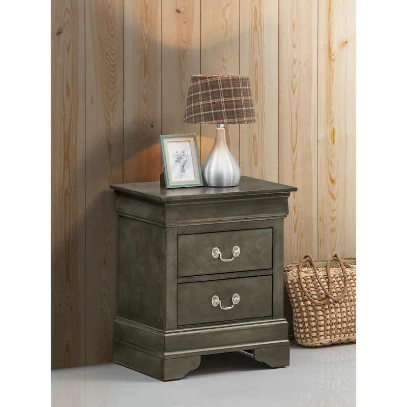 Louis Phillipe Traditional 2-drawer Wood Nightstand
