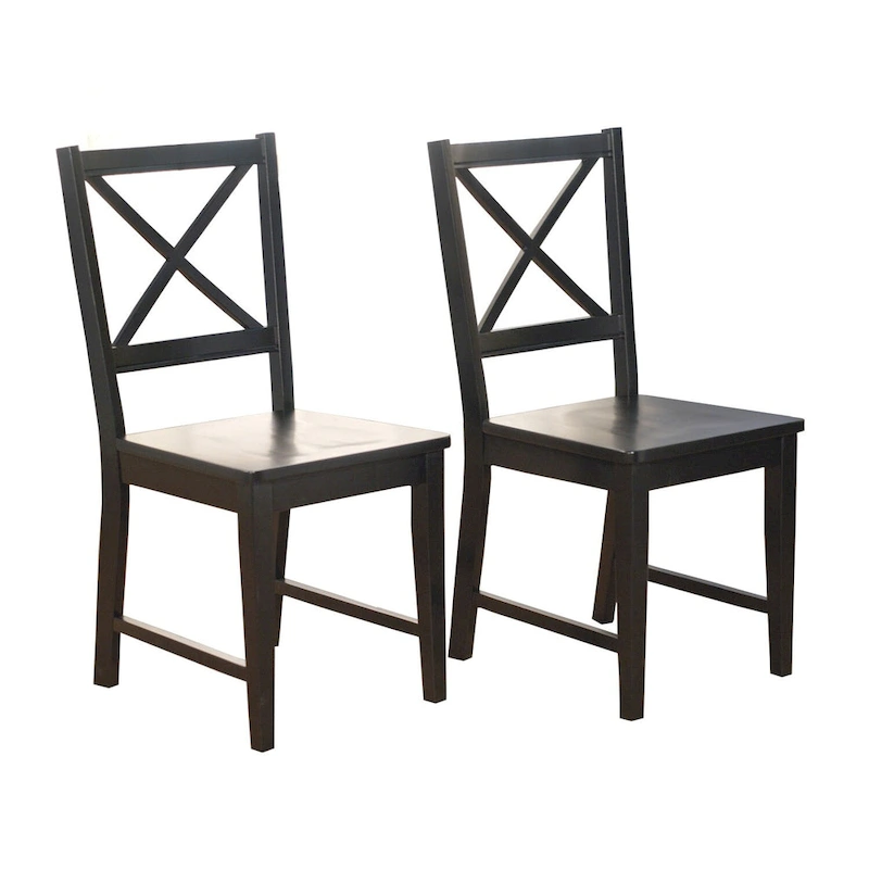 Simple Living Solid Wood Crossback Dining Chairs (Set of 2)
