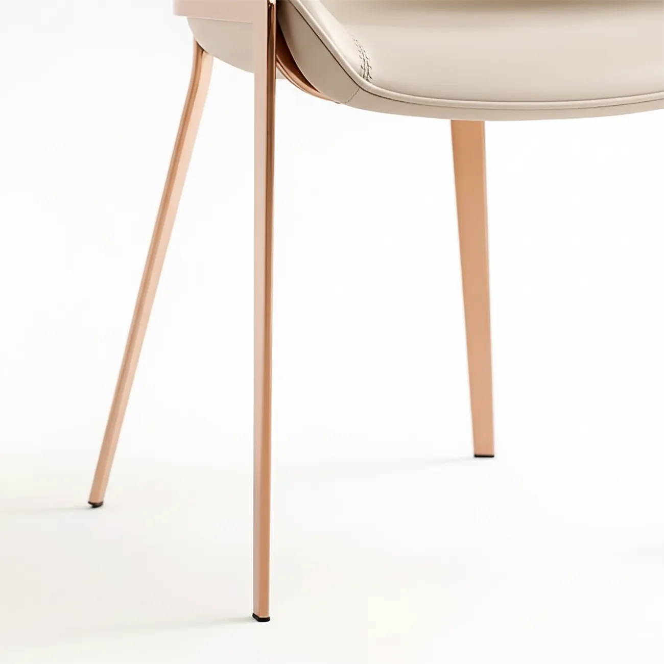 Glam Wingback Saddle Leather Dining Chairs Metal Legs