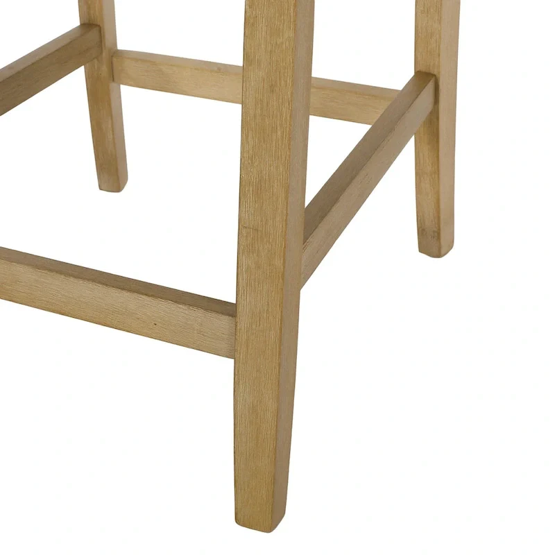 Fabric and Rubberwood 26-Inch Counter Stool