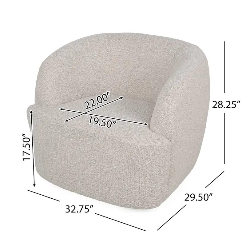 Mokena Textured Boucle Upholstered Swivel Club Chair by Christopher Knight Home