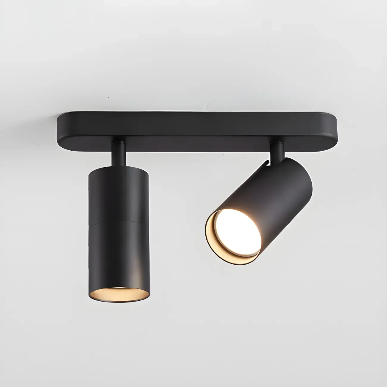 Mini Simple Cylinder Metal Semi Flush Mount Track Light