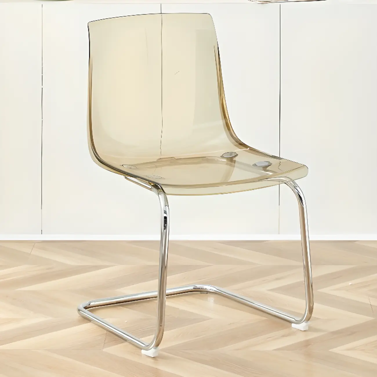 Modern Solid Back Armless Acrylic Dining Chairs