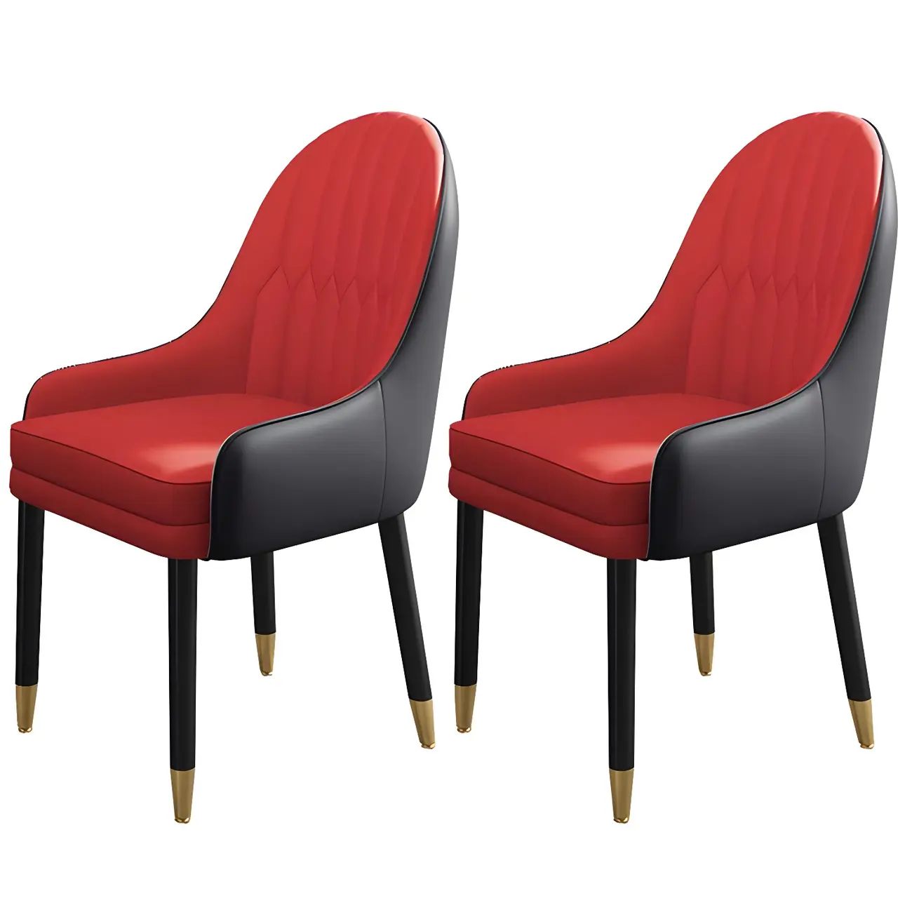 Modern Leather Upholstered Dining Chair with Arms