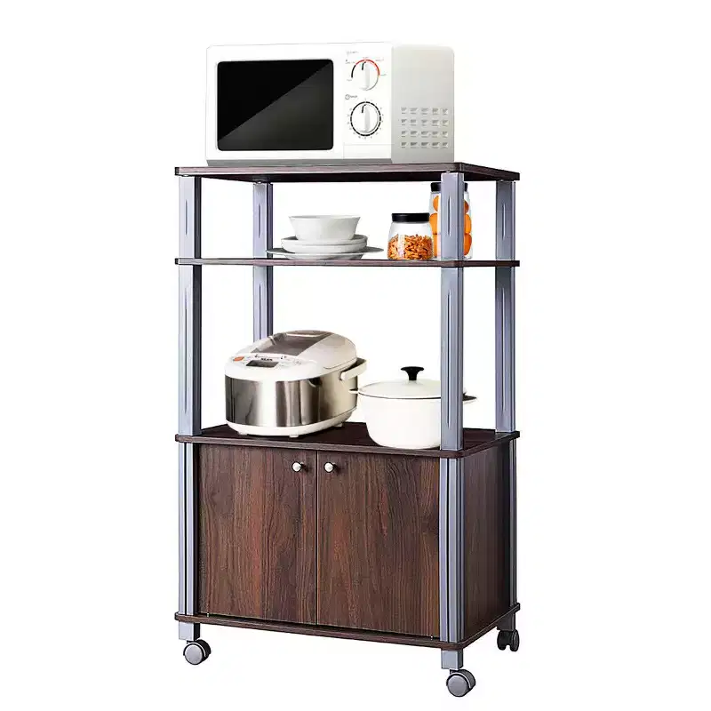 Costway Bakers Rack Microwave Oven Rack Shelves Kitchen Storage Organizer Metal White