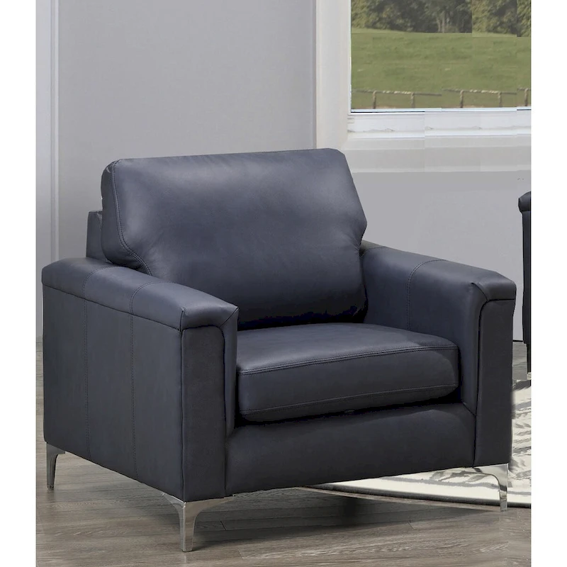 Lessa Modern Premium Top Grain Leather Sofa and Chair Set