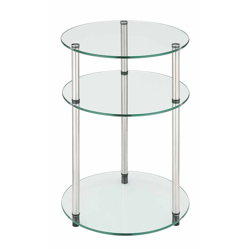 Convenience Concepts Designs2Go Classic Glass 3 Tier Round Table
