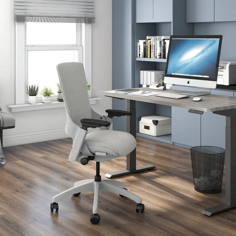 Furniture of America Hudson Modern Grey ANSI-BIFMA Certified Fabric Height Adjustable Office Desk Chair