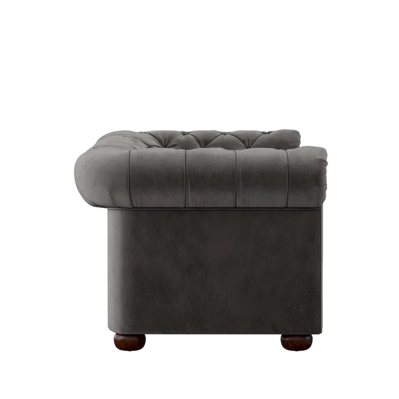 Grey Button-Tufted Chesterfield Sofa - 4/5/6 Seater