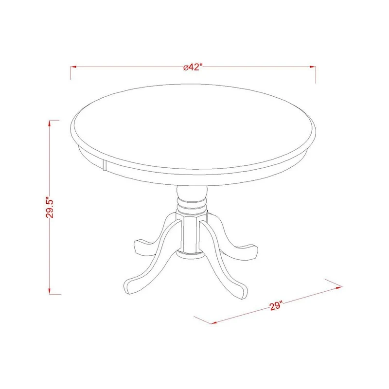East West Furniture Hartland Kitchen Table - a Round Dining Table Top with Pedestal Base(Finish Options)