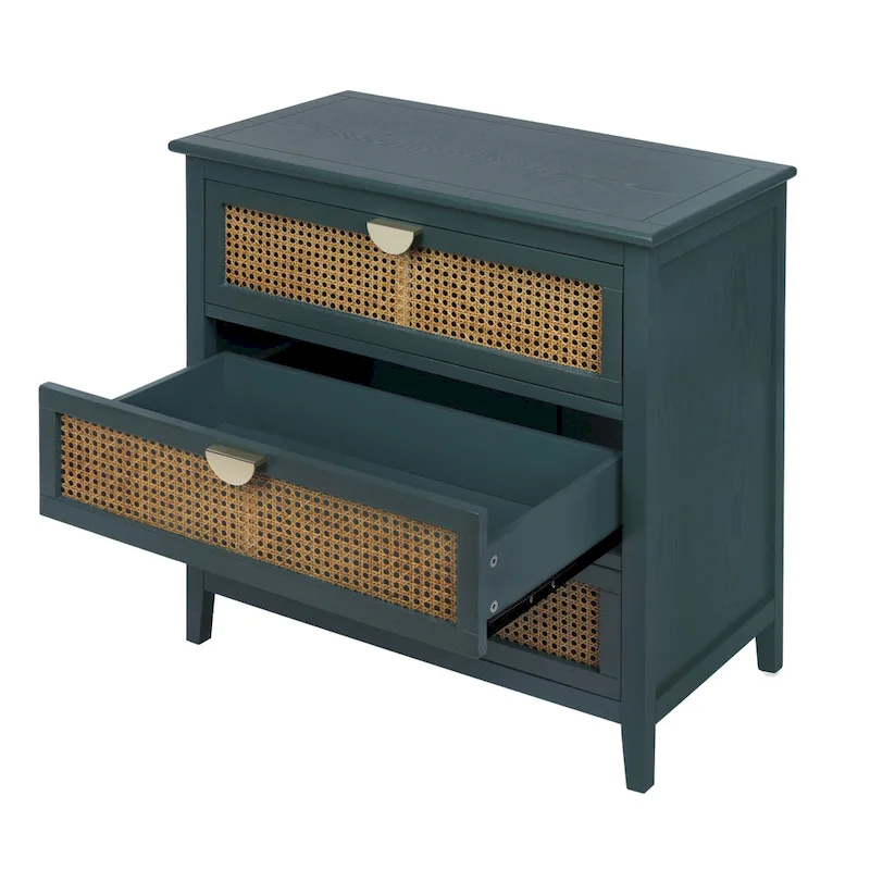 Rattan 3-Drawers Cabinet