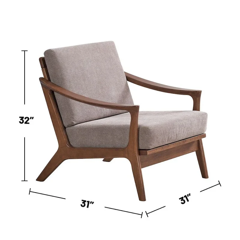 Accent Chair with Removable Cushion – Light Brown and Brown