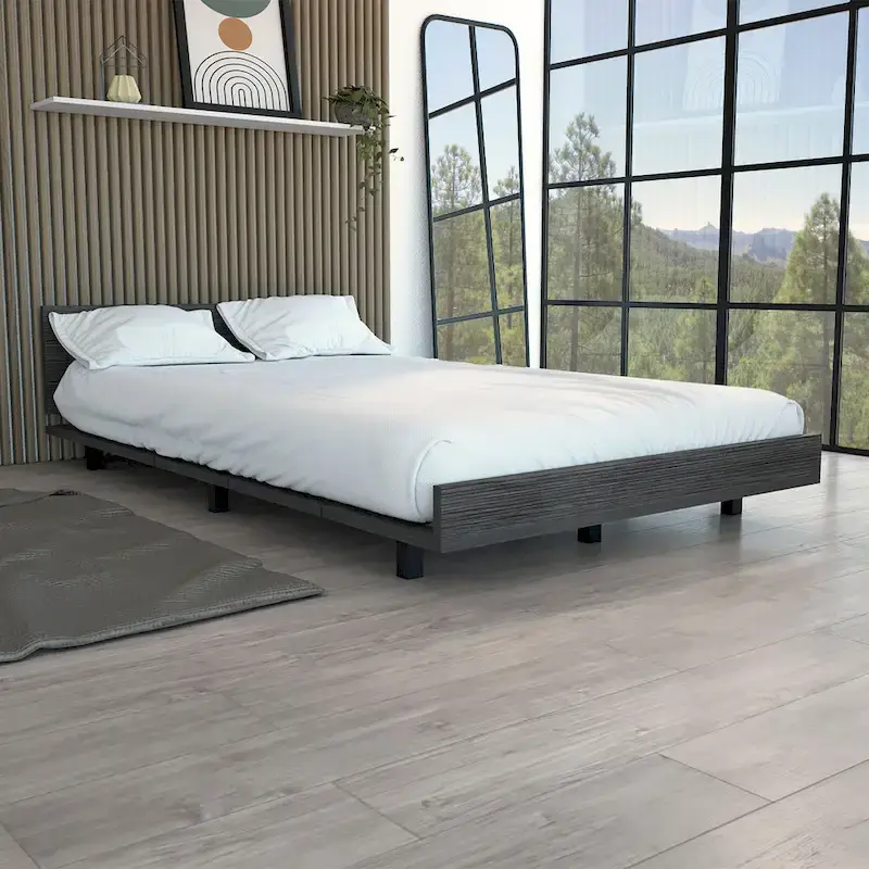 TUHOME Kaia Bed Base with Headboard, Twin