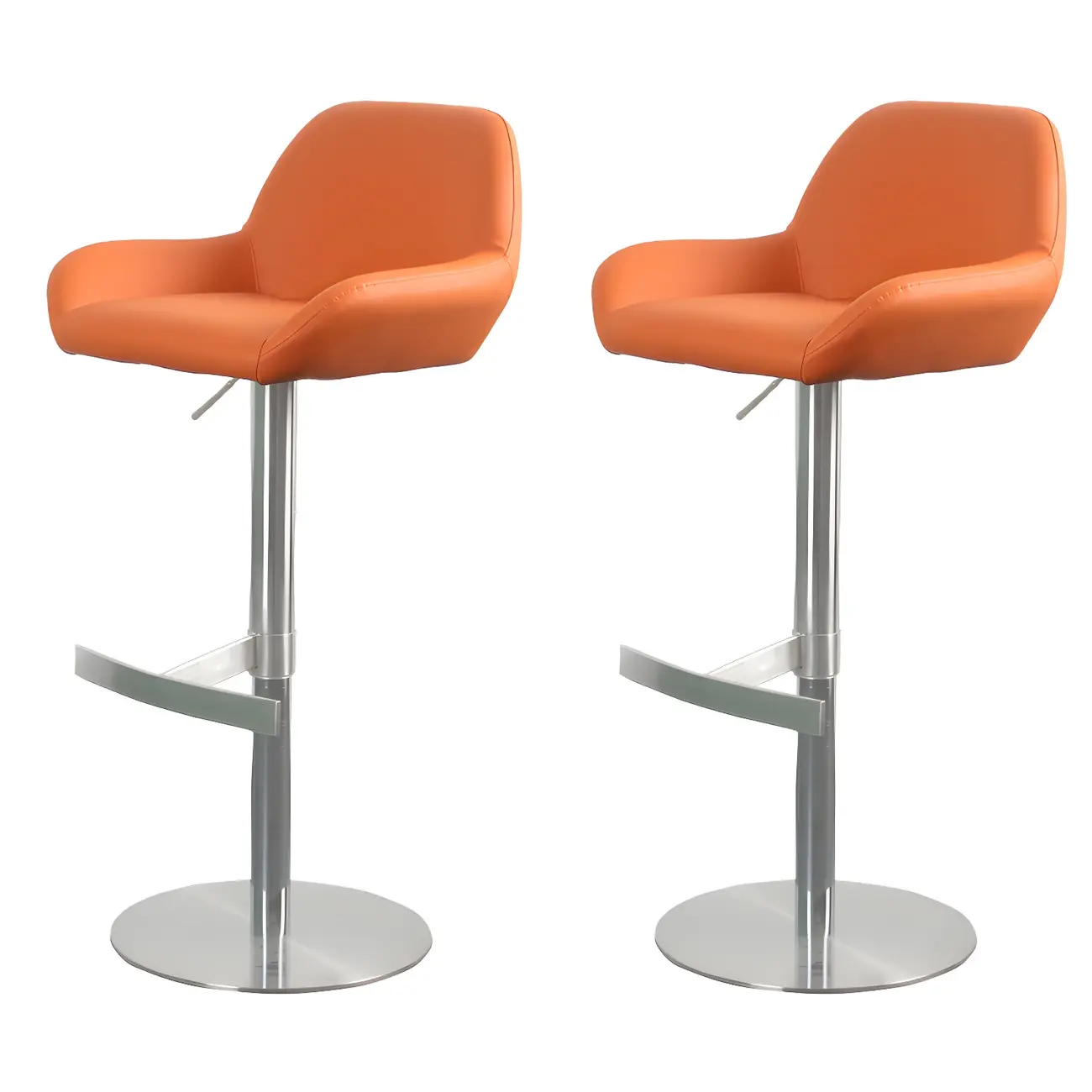 Glossy Metal Bucket Swivel Adjustable Bar Stools