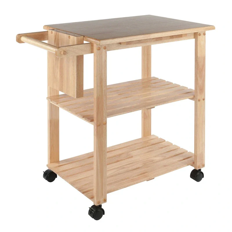 Mario Utility Kitchen Cart, Natural - 33.19 x 20.47 x 31.93 inches