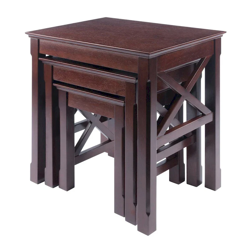 Xola 3-Pc Nesting Tables, Cappuccino - 21.1  W x 17.3  D x 22.1  H.