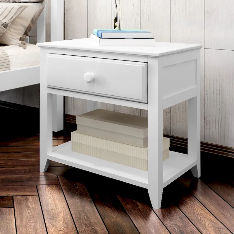 Nightstand with Drawer and Shelf
