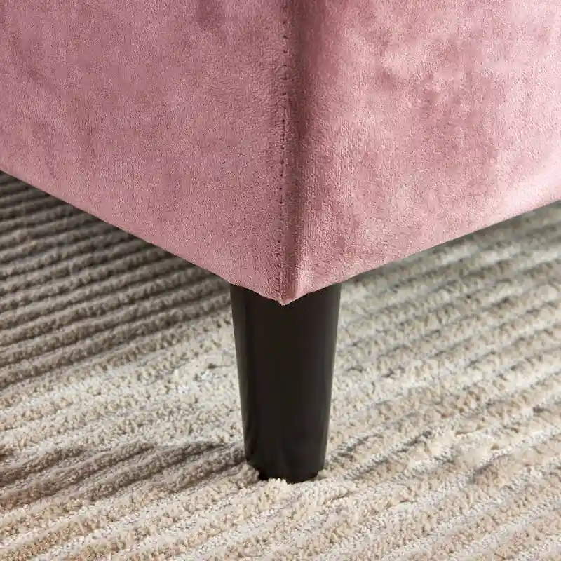 Velvet Chaise Lounge Chair with Channel Tufting