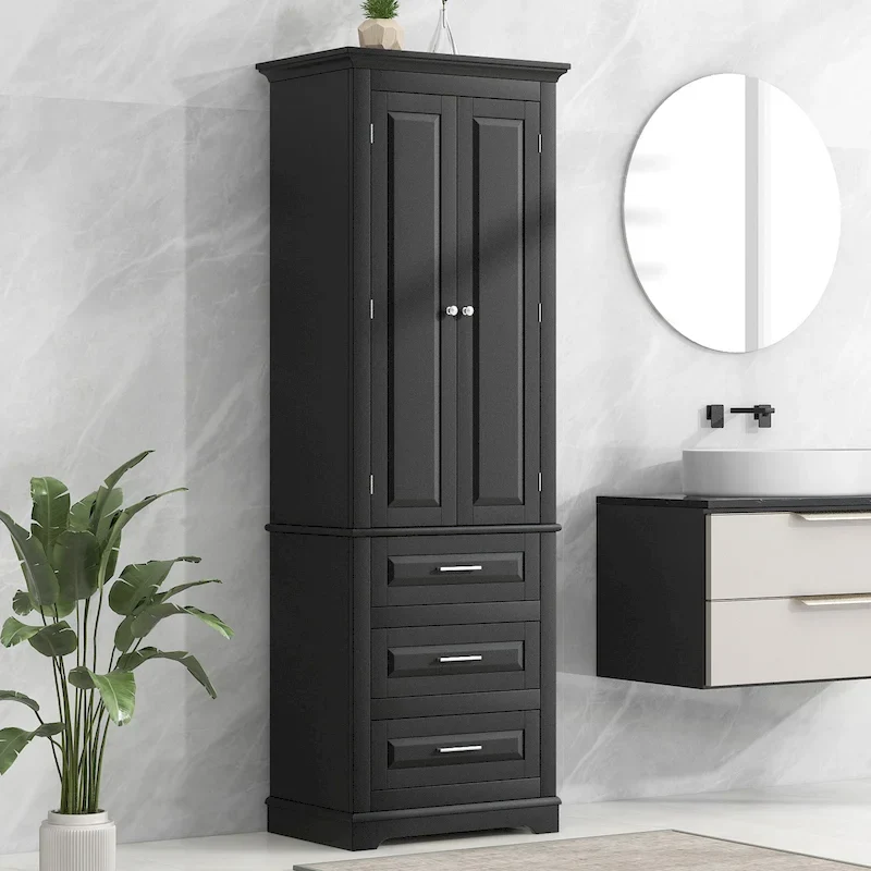 Tall Storage Cabinet with Three Drawers
