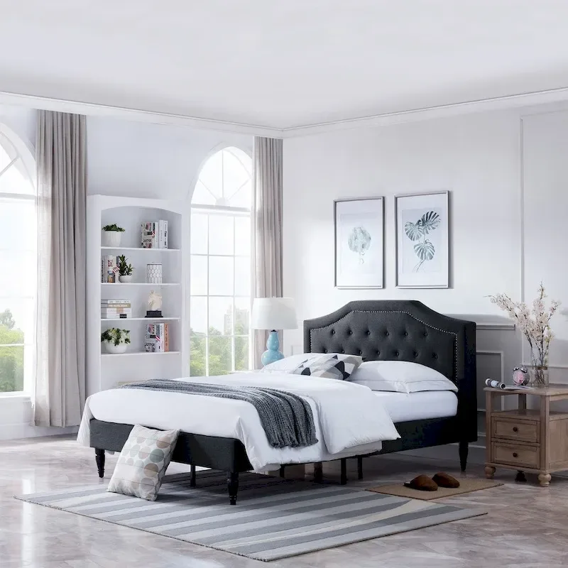 Elinor Upholstered Queen Platform Bed - Modern Bedroom Furniture