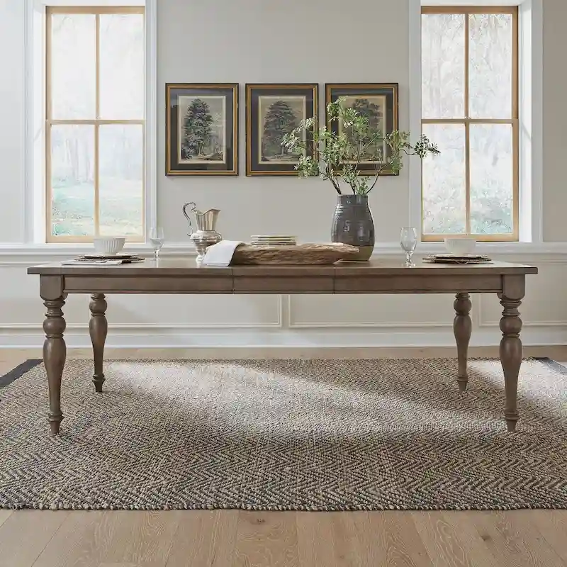 Americana Farmhouse Dusty Taupe Rectangular Leg Table