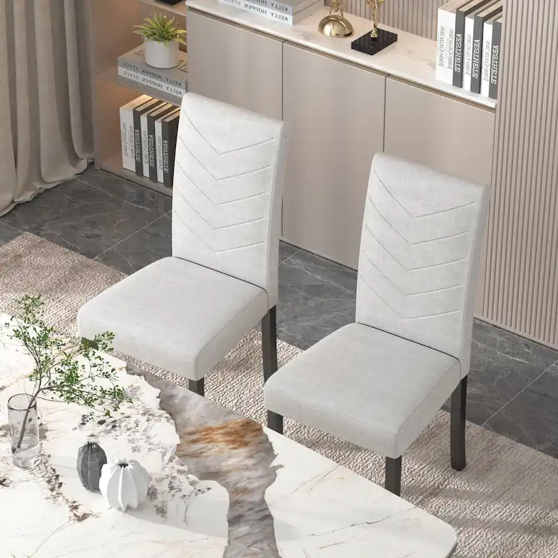 VECELO Upholstered Dining Chairs Set of 6 Parson Classic Upholstered Dining Chair,Modern 37