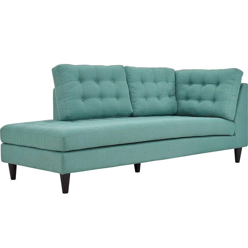 Laguna / Light Gray / Grey Tufted Chaise Lounge – Single Seat